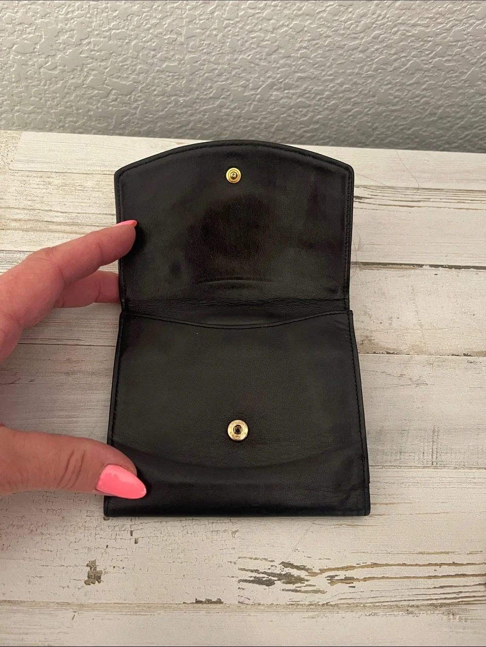 CHANEL Vintage Black Lambskin Oversized CC Bifold Wallet Made in France